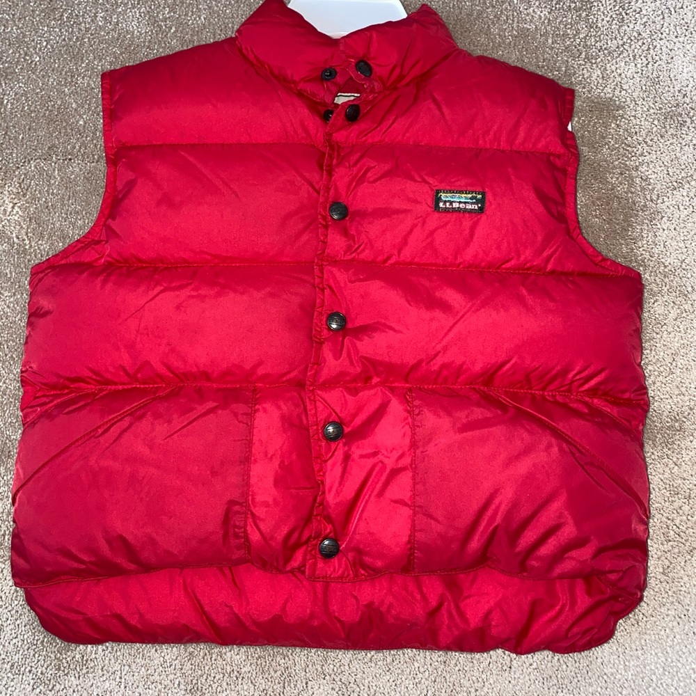 boys LL bean vest red